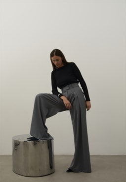 Grey palazzo pants