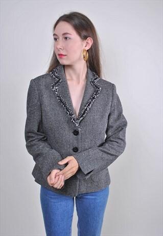 80S VINTAGE ITALIAN WOOL BLAZER, SIZE M