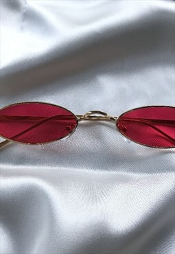 Red Y2K Colored Lens Sunglasses