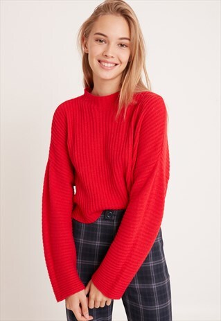WIDE SLEEVE JUMPER - RED