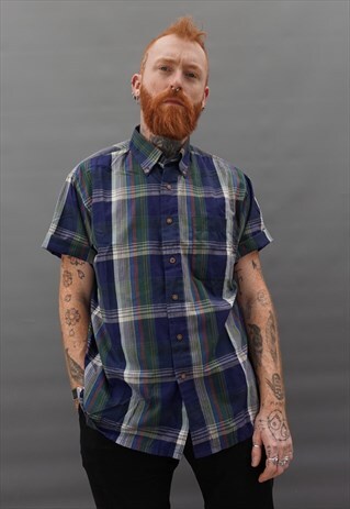 VINTAGE SHORT SLEEVE CHECK SHIRT SHIRT