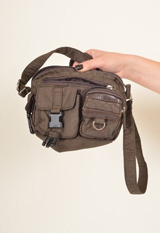 VINTAGE 90'S MINI CANVAS BACKPACK HANDBAG GREEN