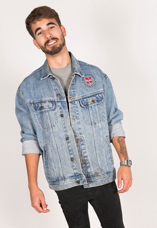VINTAGE 80S LEE PATCHED DENIM JACKET / R205