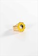 Y2K STYLE YELLOW FLOWER YING YANG GOLD RING