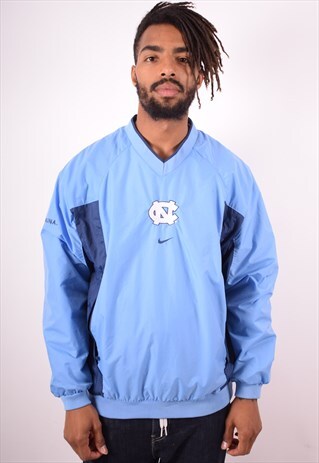 NIKE MENS VINTAGE PULLOVER TRACKSUIT TOP SMALL BLUE 90S