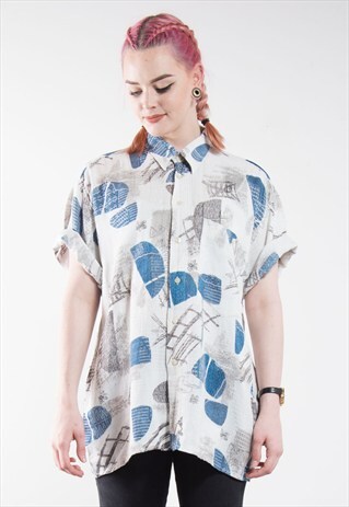 VINTAGE 90'S ABSTRACT PATTERN SHIRT