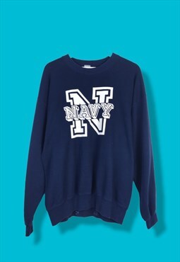 Vintage Sweatshirt Navy in Blue L