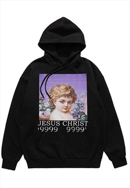 Baby Jesus hoodie saint pullover raver top religion jumper