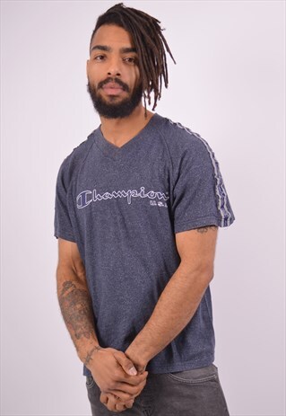 VINTAGE CHAMPION T-SHIRT TOP BLUE