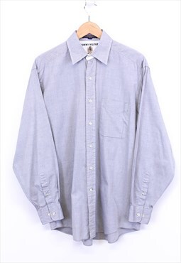 Vintage Tommy Hilfiger Long Sleeve Shirt Blue With Pocket