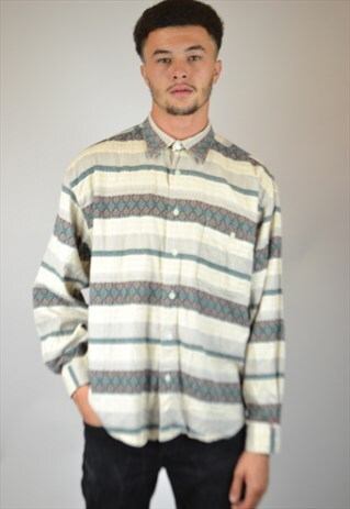 VINTAGE 90'S STRIPED FLANNEL SHIRT