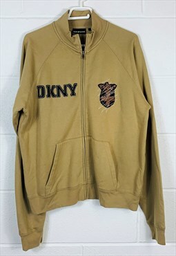 Vintage DKNY Sweatshirt Brown Zip Up