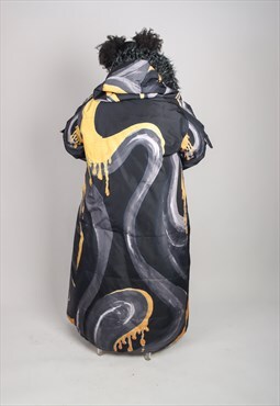 'NEPTUNE' Waterproof Full Length Puffer Coat In Black
