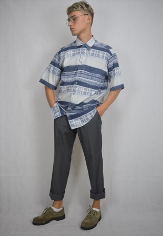 VINTAGE GRAPHIC BLUE FESTIVAL SHIRT