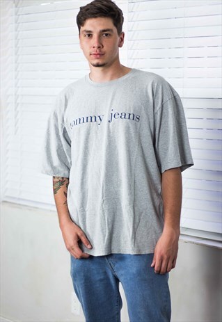 VINTAGE TOMMY HILFIGER T-SHIRT LOGO 90S XL 9.4