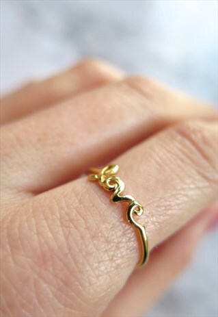 LOVE GOLD PLATED STERLING SILVER RING