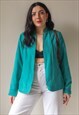 VINTAGE 90S FAUX SUEDE JACKET IN GREEN