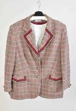 Vintage 00s tweed checkered blazer jacket