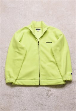 Women's Vintage 90s Reebok Yellow/Green Fleece Jacket