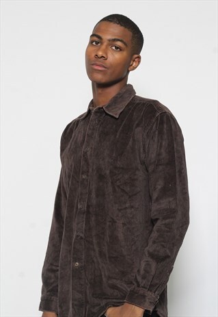 VINTAGE VERSACE COTTON OVERSHIRT BROWN (RTRN)