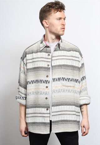 VINTAGE AZTEC PATTERNED SHIRT