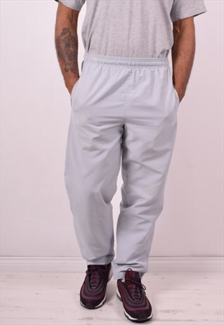 ADIDAS MENS VINTAGE TRACKSUIT TROUSERS W30 L30 GREY 90S