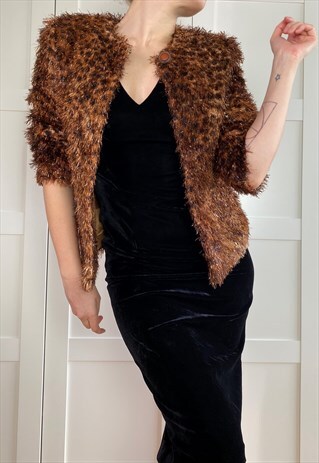 VINTAGE 90S EYELASH TINSEL CARDIGAN