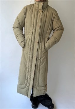 Vintage Long Neutral Down Coat