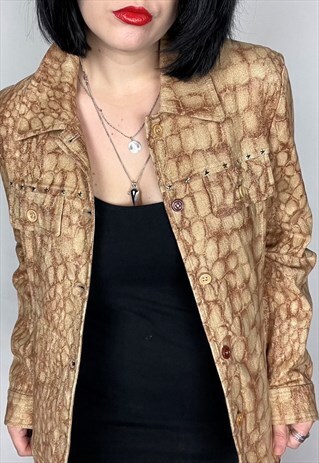 SNAKESKIN PRINT JACKET SIZE 12