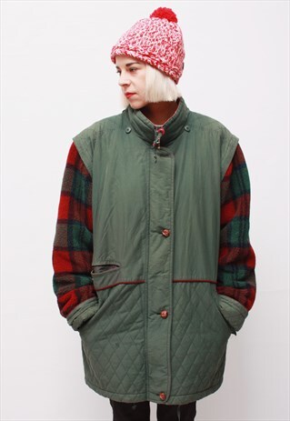 VINTAGE 90' AMAZING UNISEX WINTER COAT WITH FLEECE SLEEVES