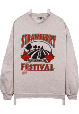 Vintage 90's Lee Sweatshirt Strawberry Crewneck White