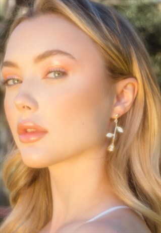 GOLD ROSE EARRINGS VALENTINE'S DAY GIFT