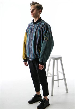STRIPPED BOMBER JACKET / LONG SLEEVE JACKET