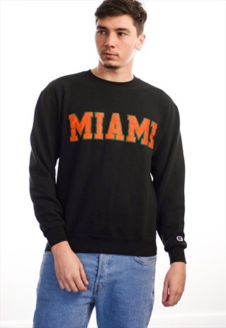 VINTAGE CHAMPION LOGO SWEATSHIRT MIAMI 90S M 14.9