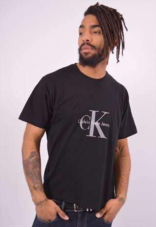 VINTAGE CALVIN KLEIN T-SHIRT TOP BLACK