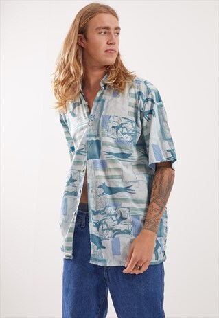 VINTAGE PATTERNED FESTIVAL SHORT SLEEVE SHIRT