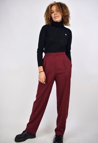VINTAGE 90S MAROON STRAIGHT LEG TROUSERS