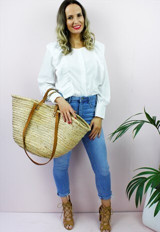 WHITE BARDOT LONG SLEEVE FRILL RUFFLE BLOUSE TOP