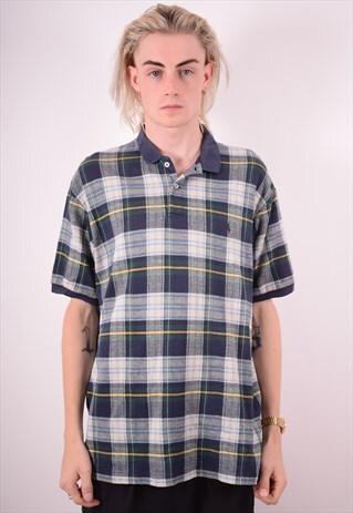 POLO RALPH LAUREN MENS VINTAGE POLO SHIRT XL MULTI CHECK 90S