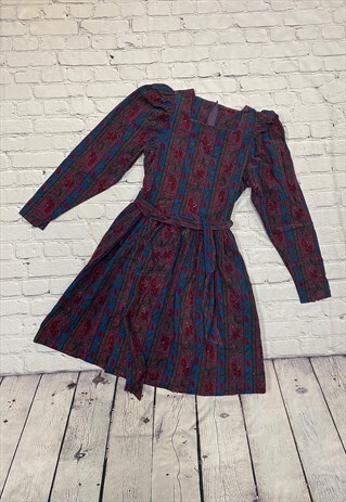 VINTAGE PATTERNED LAURA ASHLEY DRESS SIZE 10