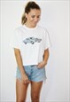 VINTAGE 80S RACING MOTOR SHOW CROP TOP T-SHIRT TEE