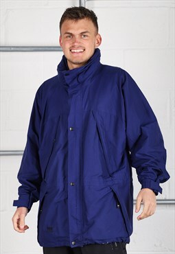 Vintage Helly Hasen Jacket in Navy Hiking Rain Coat Medium