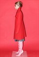 90'S VINTAGE CHIC ELEGANT DOUBLE-BREASTED COAT IN CANDY RED