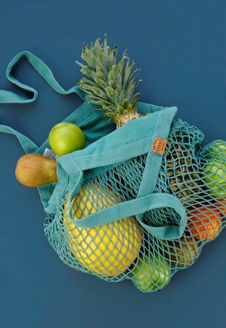 JUNKBOX ORGANIC COTTON STRING GROCERY BAG IN SAGE GREEN