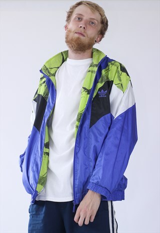 90S VINTAGE MENS ADIDAS TRACK SUIT LOGO WINDBREAKER JACKET