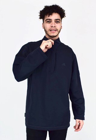 VINTAGE 90'S ADIDAS NAVY 1/4 ZIP JUMPER
