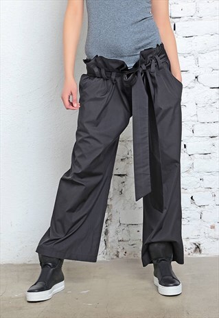 WIDE LEG PANTS/ BLACK HAREM PANTS