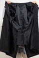 VINTAGE 80'S MEN DOUBLE-BREASTED TRENCH COAT IN BLACK