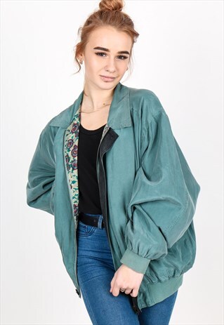 VINTAGE SILK BOMBER JACKET J434