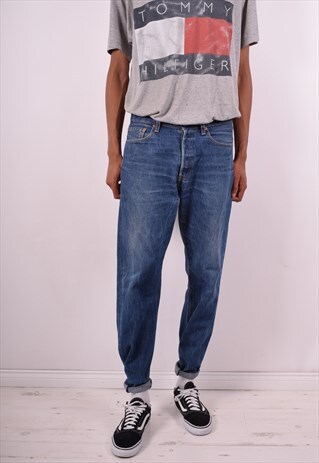 LEVI'S 501 MENS VINTAGE JEANS W34 L34 BLUE 90S